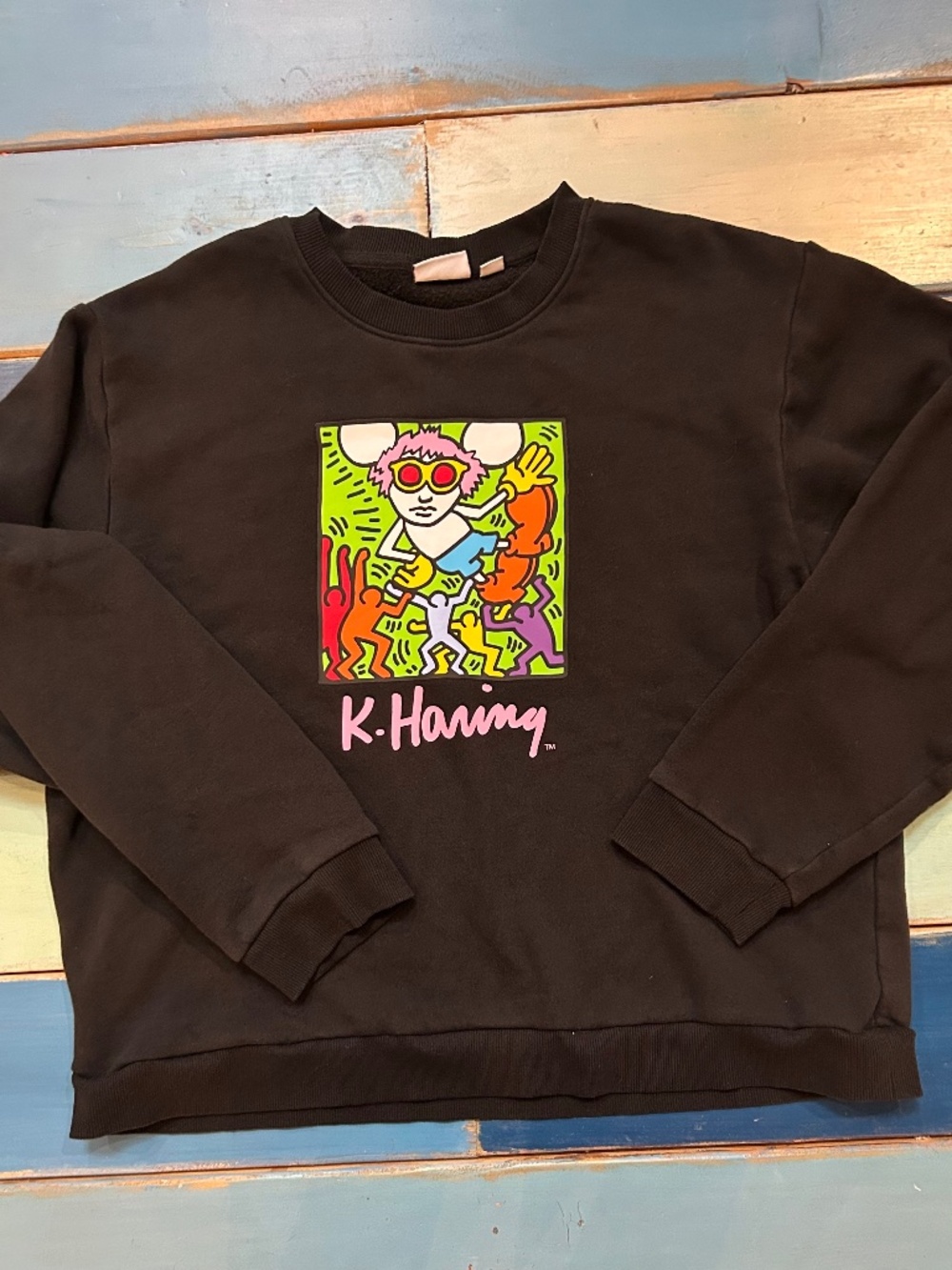Keith Haring Andy Mouse Black Graphic Sweatshirt XL